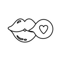 tekening lip met liefde. element voor groet kaarten, affiches, stickers en seizoensgebonden ontwerp vector