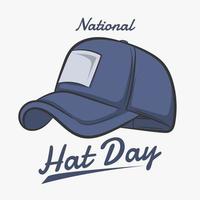 blauw hoed. nationaal hoed dag mooi zo voor nationaal hoed dag viering vector