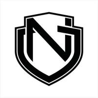 nv logo monogram wijnoogst ontwerp sjabloon vector