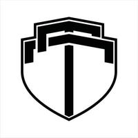 tt logo monogram wijnoogst ontwerp sjabloon vector