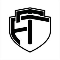 tf logo monogram wijnoogst ontwerp sjabloon vector