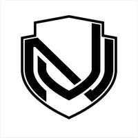 jn logo monogram wijnoogst ontwerp sjabloon vector