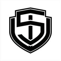 sw logo monogram wijnoogst ontwerp sjabloon vector