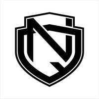 nq logo monogram wijnoogst ontwerp sjabloon vector