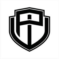 pw logo monogram wijnoogst ontwerp sjabloon vector