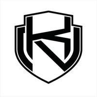 kn logo monogram wijnoogst ontwerp sjabloon vector