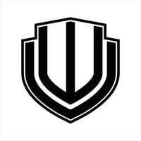 wu logo monogram wijnoogst ontwerp sjabloon vector