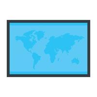 een wereld kaart vlak vector icoon