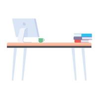 vlak vector icoon van laptop tafel