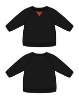 lang mouw sweater technisch mode vlak schetsen vector illustratie sjabloon voor kinderen