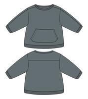 lang mouw sweater technisch mode vlak schetsen vector illustratie sjabloon voor kinderen