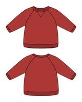 lang mouw sweater technisch mode vlak schetsen vector illustratie sjabloon voor kinderen