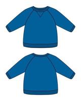 lang mouw sweater technisch mode vlak schetsen vector illustratie sjabloon voor kinderen