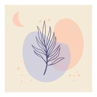 abstract fabriek kunst ontwerp voor afdrukken, omslag, behang, minimaal en natuurlijk muur kunst. botanisch muur kunst vector. tropisch gebladerte lijn kunst tekening met abstract vormen. vector illustratie