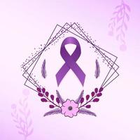 wereld kanker dag illustratie met kanker dag lint en bloemen voor etiketten vector