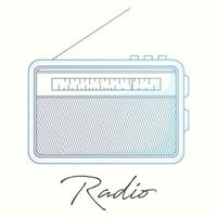 hand- getrokken radio illustratie geïsoleerd Aan wit achtergrond vector