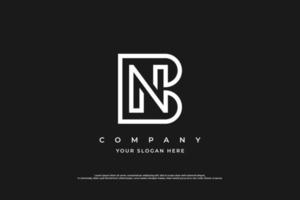 eerste brief nb logo of miljard monogram logo ontwerp vector sjabloon