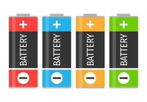 een reeks van vier kleurrijk batterijen. vector illustratie