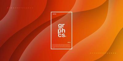 abstract realistisch donker oranje Golf vloeistof reliëf vorm achtergrond. eps10 vector
