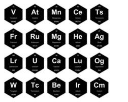 20 preiodisch tafel van de elementen icoon pak ontwerp vector