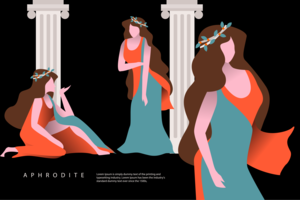 aphrodite vector platte Griekse karakter illustratie