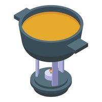 fondue heet pot icoon isometrische vector. kaas voedsel vector