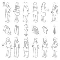 school- uniform pictogrammen reeks vector schets