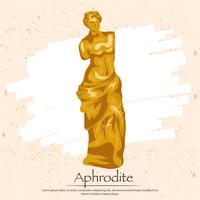 Griekse godin Aphrodite gouden standbeeld vector