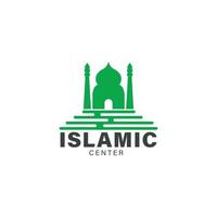 Islamitisch centrum logo met moskee symbool vector