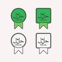 reeks van gecertificeerd halal etiket gemakkelijk ontwerp vector