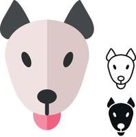 hond hoofd gemakkelijk pictogrammen. stier terriër. reeks van gekleurde en monochroom pictogrammen. dieren. gemakkelijk vlak ontwerp. vector kunst