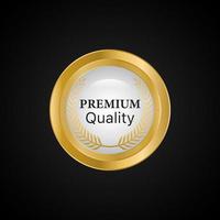 luxe goud badges en etiketten premie kwaliteit Product. vector illustratie