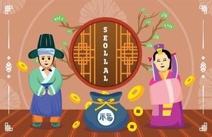 vector illustratie van kleurrijk achtergrond voor Koreaans nieuw jaar