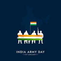 Indisch leger dag 15 januari sociaal media post vector
