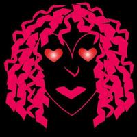 Valentijn gezicht gemaakt van harten rood Aan zwart achtergrond vector