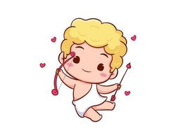 schattig aanbiddelijk Cupido tekenfilm karakter. amur baby's, weinig engelen of god eros. valentijnsdag dag concept ontwerp. aanbiddelijk engel in liefde. kawaii chibi vector karakter. geïsoleerd wit achtergrond.