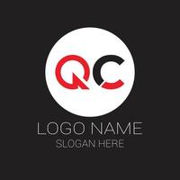 qc tekst icoon logo ontwerp vector