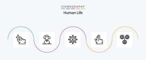 menselijk lijn 5 icoon pak inclusief . vrienden. groei. verbindingen. hand- vector