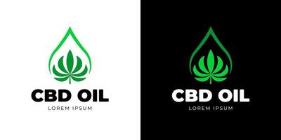 cbd hennep olie van medisch hennep logo concept. marihuana blad natuurlijk Product extract lineair logotype ontwerp sjabloon. geneeskrachtig groen cannabidiol kruid schets embleem. vector eps insigne