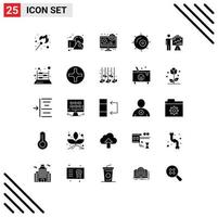 reeks van 25 modern ui pictogrammen symbolen tekens voor tabel pijl lcd fabriek cel bewerkbare vector ontwerp elementen
