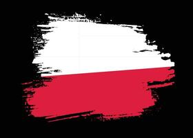 hand- verf Polen grunge vlag vector
