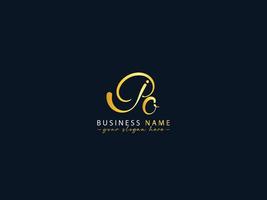 uniek jo handtekening logo, gouden kleur jo logo brief vector