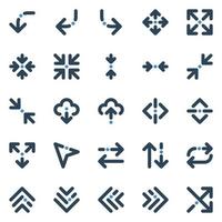 stoutmoedig lijn pictogrammen voor teken en symbool. vector