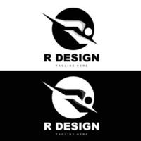 r brief logo, alfabet vector, eerste r Product merk logotype ontwerp vector