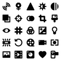 glyph pictogrammen voor camera. vector