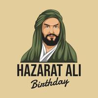 gevaarlijk ali's verjaardag, hazrat ali portret vector