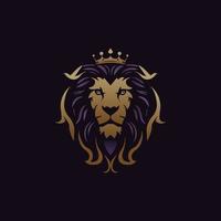 Koninklijk leeuw koning logo ontwerp sjabloon vector