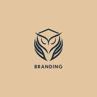 gelukkig uil logo ontwerp sjabloon vector