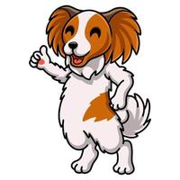 schattig papillon hond tekenfilm geven duim omhoog vector