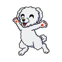 schattig bichon frise tekenfilm wandelen vector